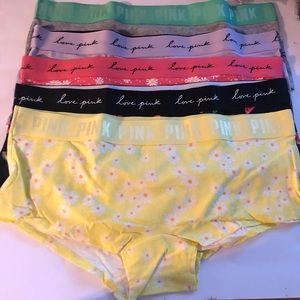 XL 5pk VS PINK LOGO BOYSHORT PANTIES